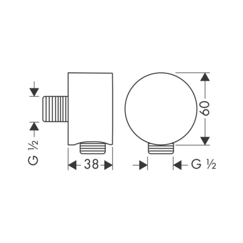 Hansgrohe AXOR Fixfit csőcsatlakozáslakozás DN15, rozsdamentes acél hatású 27451800