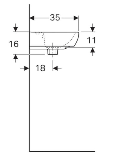 Geberit Selnova Square 45x35 cm kézmosó, fehér 500.322.01.1