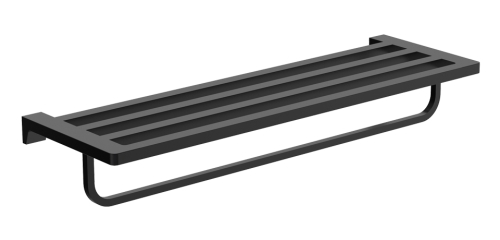 Wellis Mamba törölközőtartó polc, matt fekete WE00118