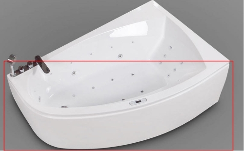 Wellis Matana 150x95 cm-es aszimmetrikus sarokkádhoz előlap, jobbos AK00474