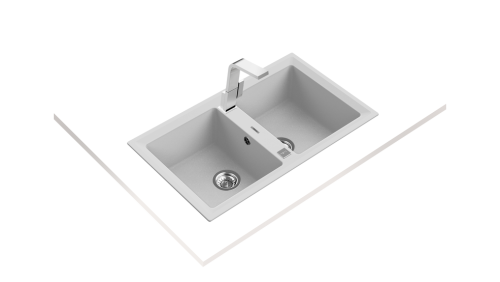 Teka Stone 90 B TG gránit mosogató, fehér 115260012