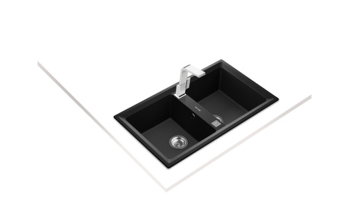 Teka Stone 90 B TG gránit mosogató, metálfekete 115260010