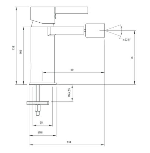 Deante Floks bide csaptelep BCF 031M