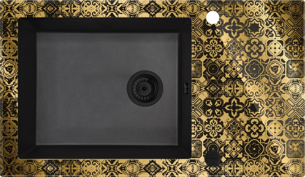 Deante Capella 860x500 gránit/üveg mosogató, metálfekete ZSC GG2C