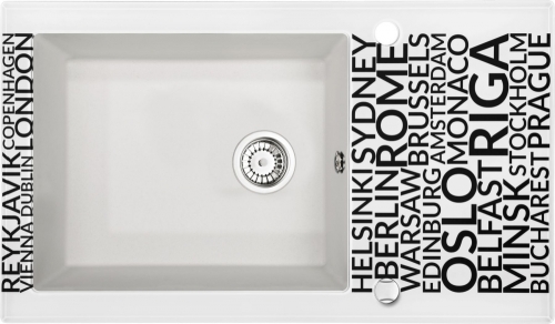 Deante Capella 860x500 gránit/üveg mosogató, alabástrom ZSC AA2C