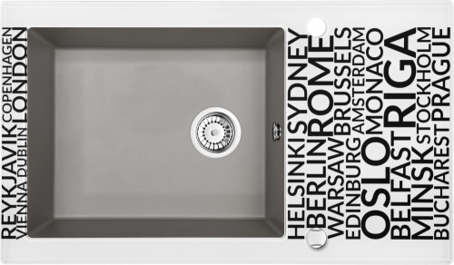 Deante Capella 860x500 gránit/üveg mosogató, szürke metál ZSC SA2C