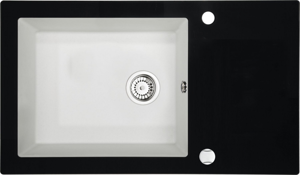 Deante Capella 860x500 gránit/üveg mosogató, alabástrom ZSC AX2C