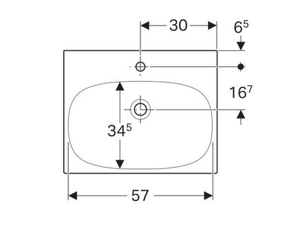Geberit Acanto 60x48,2 cm mosdó rejtett túlfolyóval, és szelepfedéllel 500.629.01.2