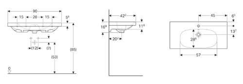 Geberit Acanto 90x42,2 cm mosdó 500.633.01.2