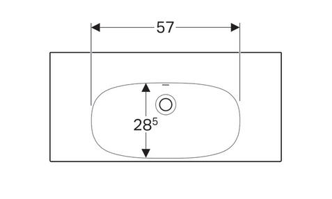 Geberit Acanto 90x42,2 cm mosdó, csaplyuk nélkül 500.634.01.2