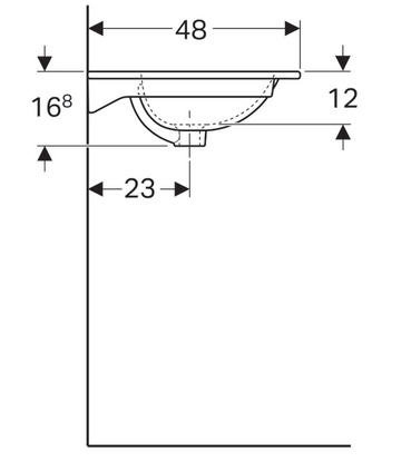 Geberit Acanto 90x48 cm mosdó szekrényhez, csaplyuk nélkül 500.643.01.2