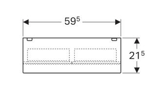 Geberit Acanto tükrös szekrény világítással, két ajtóval 60x83 cm 500.644.00.2