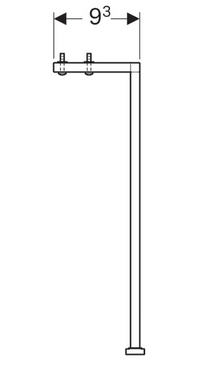 Geberit Acanto 31.6 cm-es lábkészlet, fényes króm 500.657.00.2