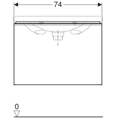 Geberit Acanto alsó szekrény mosdóhoz, egy fiókkal és egy belső fiókkal matt láva 500.611.JK.2
