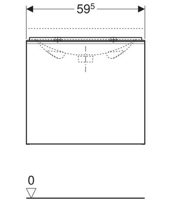 Geberit Acanto keskeny alsó szekrény mosdóhoz, egy fiókkal és egy belső fiókkal magasfényű fehér 500.614.01.2