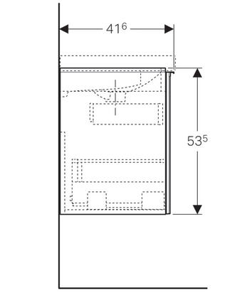 Geberit Acanto keskeny alsó szekrény mosdóhoz, egy fiókkal és egy belső fiókkal matt homokszürke 500.615.JL.2