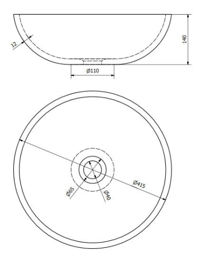 Sapho FORMIGO 41 cm beton mosdó, világos szürke FG009