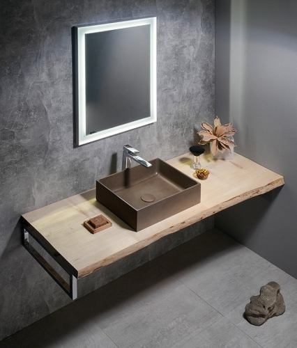 Sapho FORMIGO beton mosdó, 47,5x13x36,5cm, sötét barna FG014