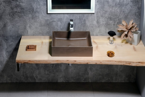 Sapho FORMIGO beton mosdó, 47,5x13x36,5cm, sötét barna FG014