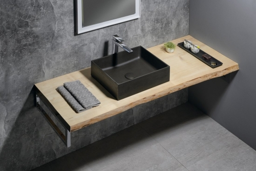 Sapho FORMIGO beton mosdó, 47,5x13x36,5cm, antracit FG016