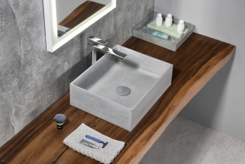 Sapho FORMIGO beton mosdó, 47,5x13x36,5cm, világos szürke FG019