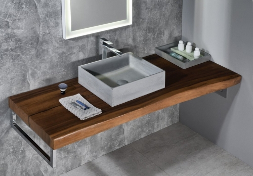 Sapho FORMIGO beton mosdó, 47,5x13x36,5cm, világos szürke FG019