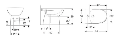 Geberit Selnova álló bidé 500.154.01.1