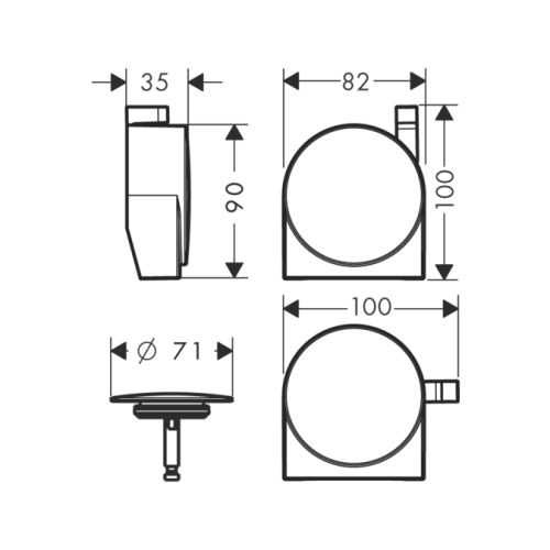 Hansgrohe Exafill S színkészlet, szálcsiszolt fekete króm 58117340