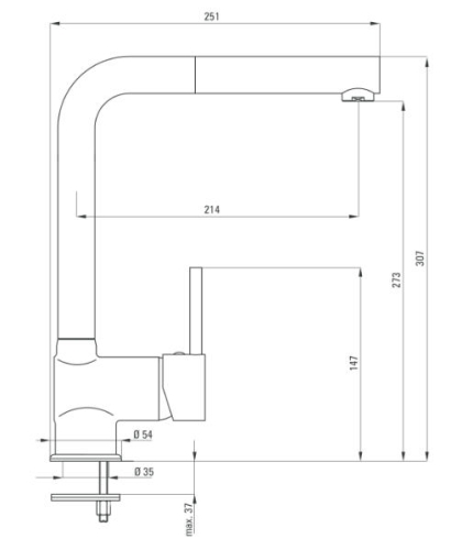 Deante Aster mosogató csaptelep, króm/fehér BCA W730