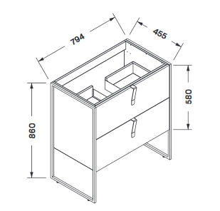 Wellis Azori 80  fürdőszobabútor mosdóval SZP-WE4 (WB00454, WB00322)