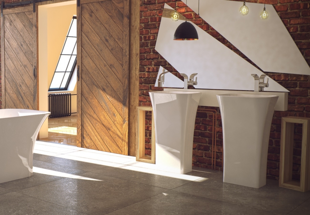 Besco Assos 40x50x85 cm szabadonálló mosdó UMD-A-WO