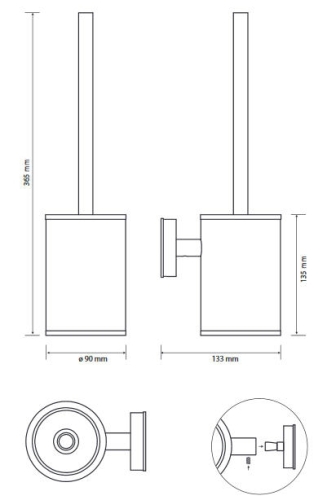 Bemeta Fix fali wc kefetartó 103613071