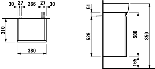 Laufen Pro alsószekrény 811951 mosdóhoz, balos ajtó zsanér, wenge H4830110954231