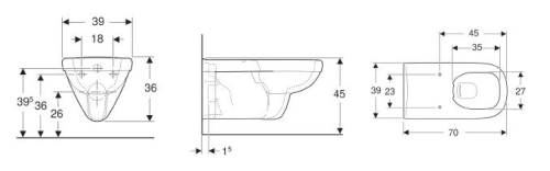 Geberit Selnova Comfort Square rimfree fali wc 500.791.01.1