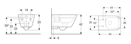 Geberit Smyle Square rimfree fali WC 500.200.01.1