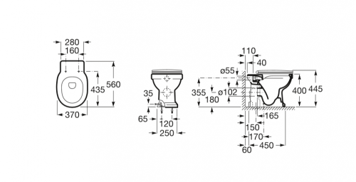 Roca Carmen álló rimless wc A3440A9000
