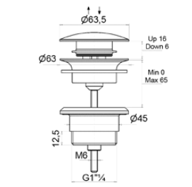 Bugnatese klikk-klakk-os mosdó leeresztő, króm 19274CR