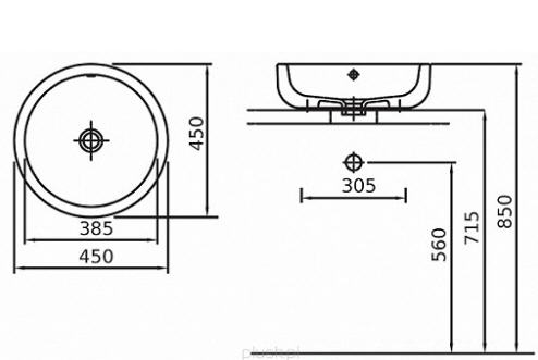 Kolo Ego pultra építhető mosdó ReflexKolo felülettel K12145900 (K)