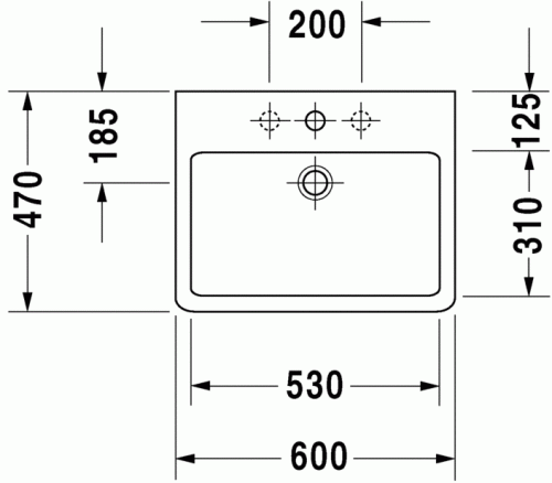 Duravit Vero 60x47 cm mosdó 0454600030