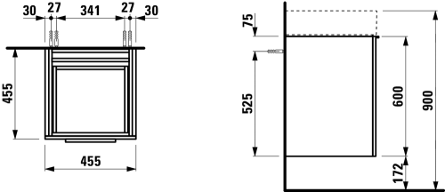 Laufen KARTELL BY LAUFEN Alsószekrény, egy fiók, 815331 tip. mosdóhoz, fehér H4075010336311