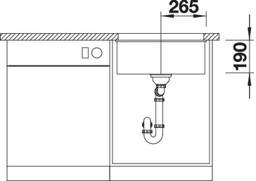 Blanco SUBLINE 500-U Gránit mosogató SILGRANIT PuraDur, palaszürke 523433