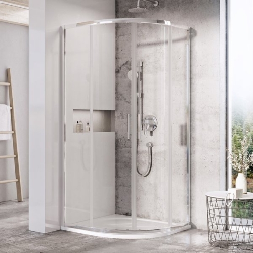 Ravak Blix Slim BLSCP-80 negyedköríves zuhanykabin bright alu+Transparent, 80x80 cm X3BM40C00Z1