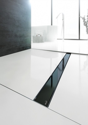Alcaplast GLASS GL1204-1150 Rács a zuhanyfolyókához, üveg-fekete