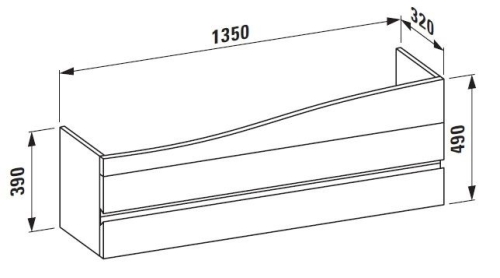 Laufen ILBAGNOALESSI ONE 135 cm mosdószekrény 814971 mosdóhoz, fehér H4243600976311