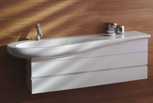 Laufen ILBAGNOALESSI ONE 135 cm mosdószekrény 814971 mosdóhoz, fehér H4243600976311