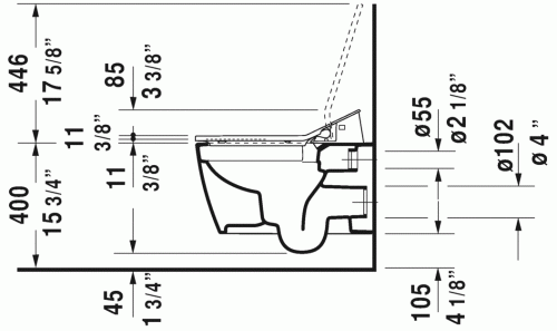 DURAVIT ME by Starck fali wc SENSOWASH-hoz 4,5L HygieneGlaze felülettel 2529592000