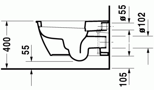 Duravit Darling New fali WC mélyöblítésű, csak SensoWash-sal együtt rendelhető HygieneGlaze felülettel 2544592000