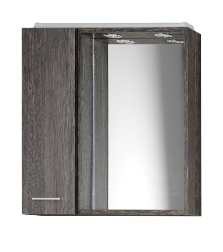 AQUALINE ZOJA tükrösszekrény LED világítással, balos, 60x60x14cm, mali wenge 45023