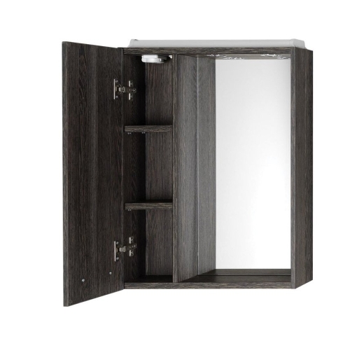 AQUALINE ZOJA tükrösszekrény LED világítással, balos, 60x60x14cm, mali wenge 45023