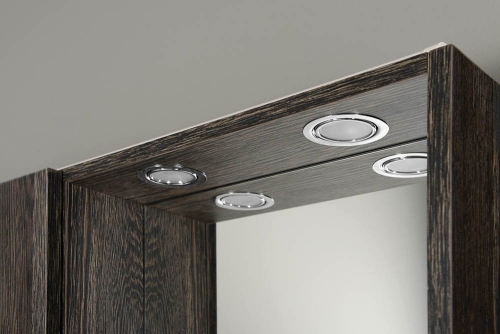 AQUALINE ZOJA tükrösszekrény LED világítással, balos, 60x60x14cm, mali wenge 45023